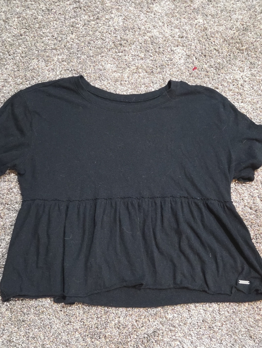 Hollister Black Babydoll / Peplum Top